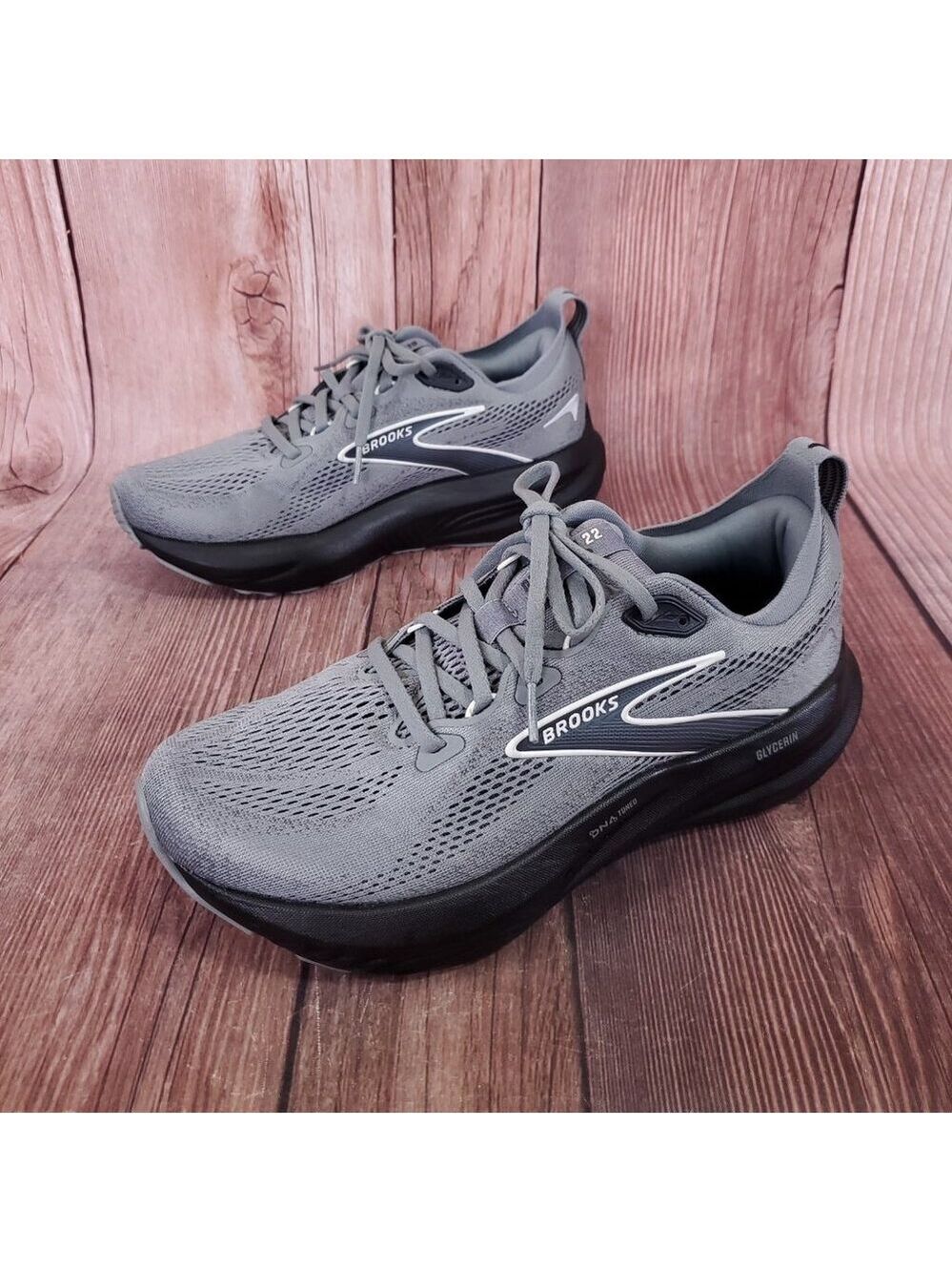 Brooks Glycerin 22 Mens Size 7.5 D Gray Athletic Running Shoes 1104451D078